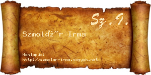 Szmolár Irma névjegykártya